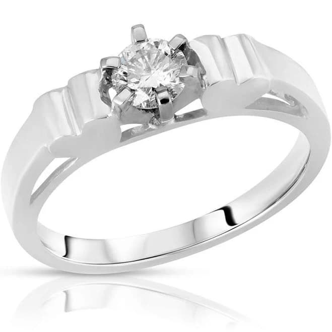 QP Jewellers White Gold Diamond Engagement Ring Round Cut 0.3 ct 5823