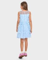 Girls Sleeveless 3D Butterfly Mesh Fit And Flare Dress - BLUE | The Children's Place