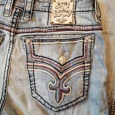 Mens Rock Revival Jeans "Kolby" Straight 34X31