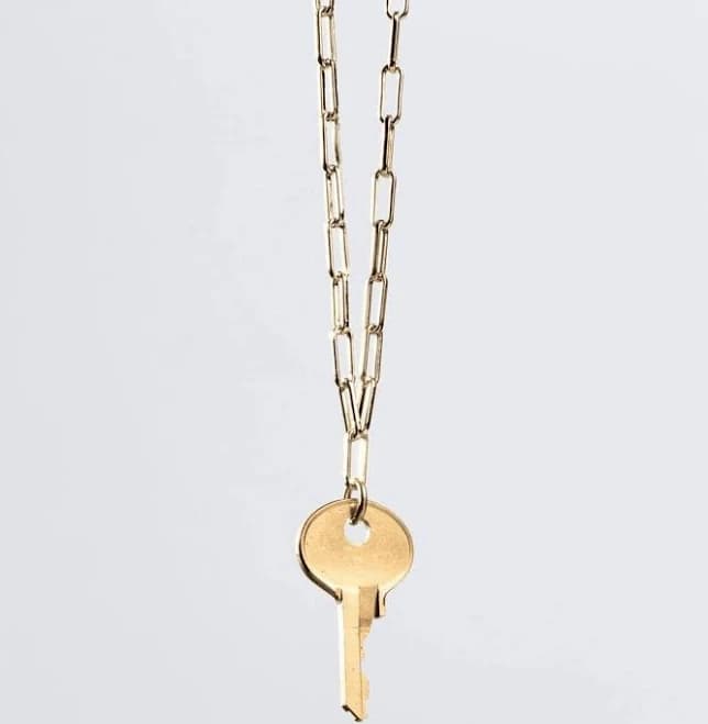 The Giving Keys Dainty Emily Key Brooklyn Key Necklace