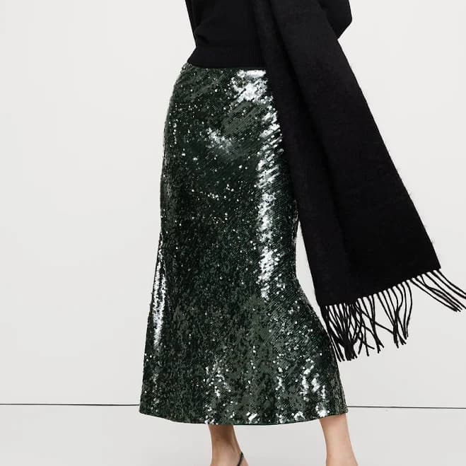 Banana Republic Women's Bias-Cut Sequin Maxi Skirt