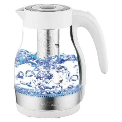 Brentwood KT-1962BK 1.7L Cordless Glass Electric Kettle with Tea Infuser