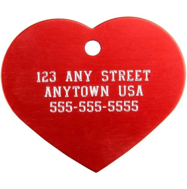 Small Heart Pet ID Tag