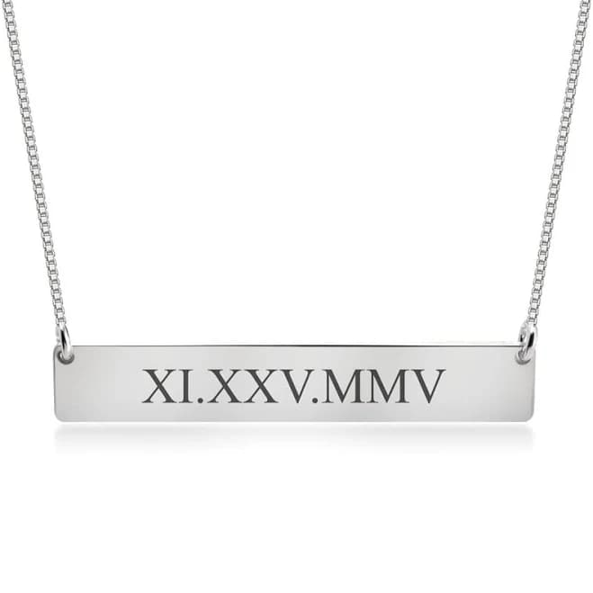 onecklace Roman Numeral Date Necklace