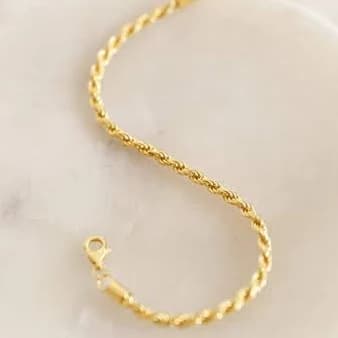 Caitlyn Minimalist Dainty 18K Gold Rope Chain Statement Bracelet