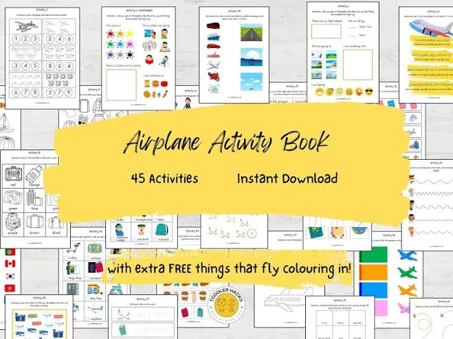 Airplane Activity Pack - 45 Fun Travel Printables for Preschoolers