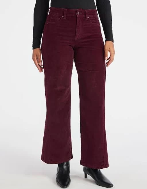 Time and Tru Women's Velvet Wide Leg Pants