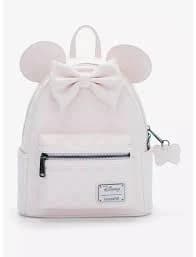 Loungefly Disney Minnie Mouse Ears Tonal Checkered Mini Backpack - New