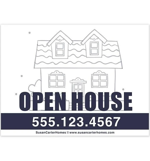 Open House Real Estate Yard Sign with Phone Number