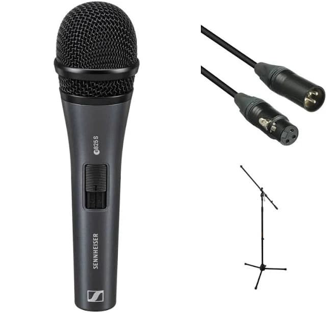 Sennheiser e 825-S Dynamic Vocal Microphone with Stand and Cable Kit