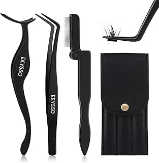 Lash Applicator Tools Set, 3-IN-1 Lash Cluster Tweezers for DIY Individual Eyelash Clusters Tools with Case, Comfort Grip for Precise DIY Eyelash Extension