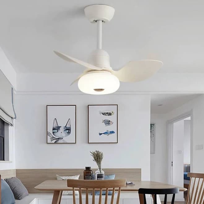 Modern Simple 3 Blade White LED Ceiling Fan with Light