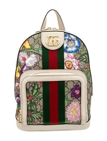Gucci Gg Supreme Flora Ophidia Backpack