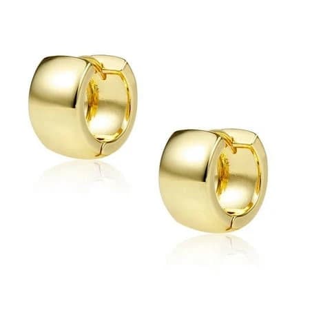 14K Gold Silver Plated Chunky Hoop Earrings