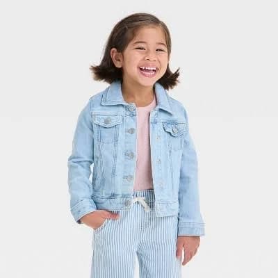 Cat & Jack Toddler Girls' Midweight Faux Pocket Denim Jacket