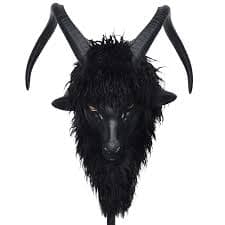 Evil Animal Goat Mask Cosplay Black Phillip Goat With Large Horns Latex Helmet Halloween Carnival Dress Up Party Costume Props - AliExpress 200000532