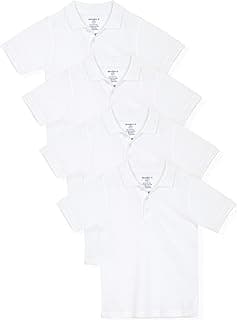 Boy’s - 4-Pack School Uniform Short and Long Sleeve Pique Polo Shirts