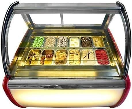 12 Pans Ice Cream Showcase Display Freezer Ice Cream Display Cooler