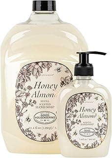 SIMPLE PLEASURES Premium Hand Soap Collection - Honey Almond Scent, 7.9 oz Bottle with Jumbo 59 oz Refill - Goodhousekeeping Seal Approved - Multiple Scents Handsoap Honey Almond Hand Soap Refills