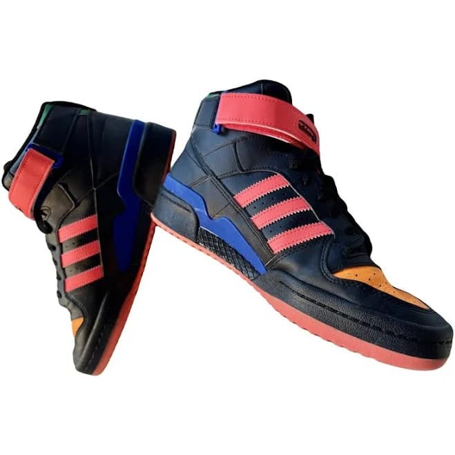 Adidas High Top Trainers Black/Pink/Orange US 10.5