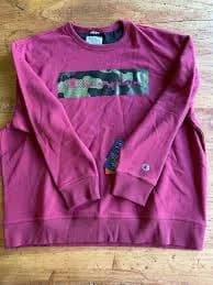 Champion Men's Crewneck Maroon Script Logo/Camo Athletic Fit Size 2X