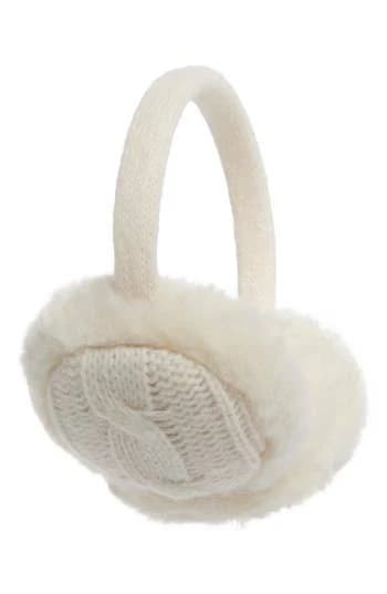Vince Camuto Women's Faux Fur Cable Knit Ear Muffs