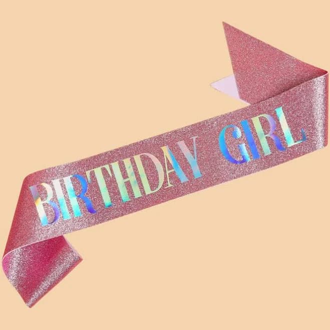 Glitter Birthday Girl Sash