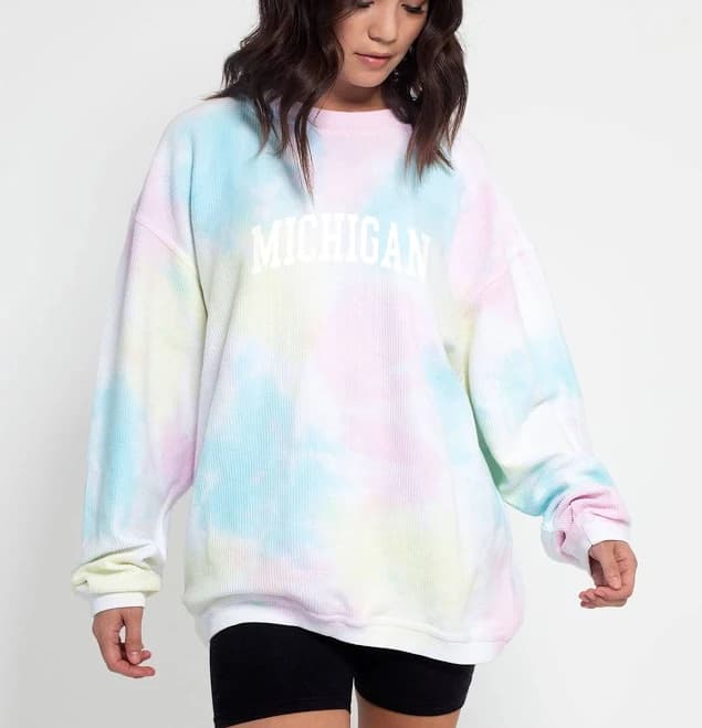 Mississippi State Rainbow Tie-Dye Original Corded Crew