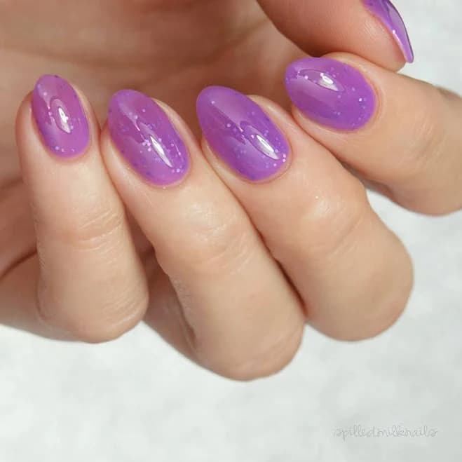 Purple jelly holographic glitter indie nail polish - Spellbound Nails Wonderfully Wicked