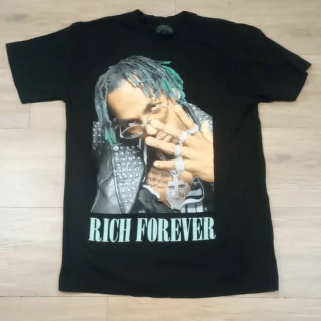 Rich The Kid Rich Forever T Shirt Mens Medium Short Sleeve Used Black