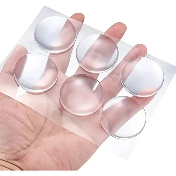 6Pcs Round Transparent Silicone Thickened Door Stopper, Door Handle, Wall Protector, Muffler Pad,