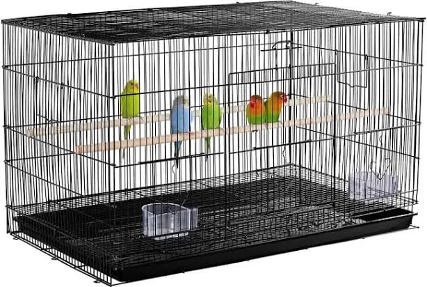 Renwick Flight Cage with Wood Perches for Small Birds