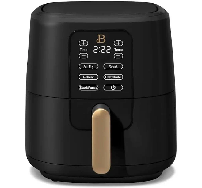 Beautiful 6 Qt Air Fryer with TurboCrisp Technology and Touch-Activated Display, Black Sesame by Drew Barrymore