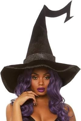 Bewitched Velvet Witch Hat with Glitter Trim