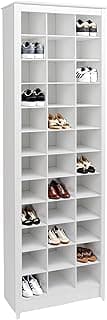 Prepac White Tall Storage Cabinet, Shoe Cabinet, Entryway Furniture with 36 Shoe Cubbies 13"D x 23.5" W x 72.5" H