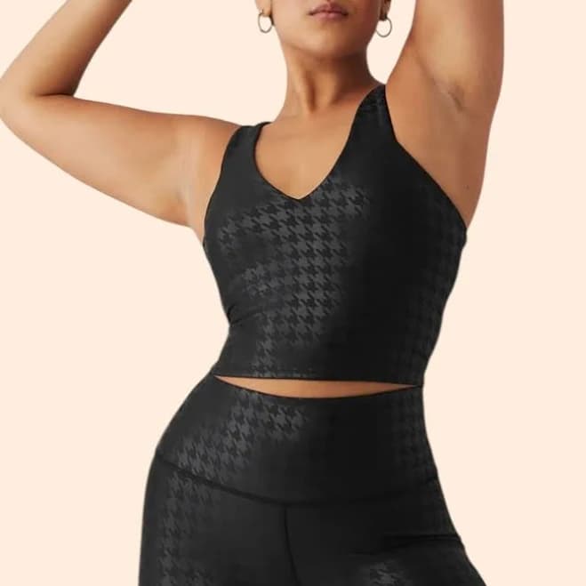 Alo Yoga Airlift Glimmer Houndstooth Tank Top
