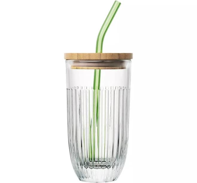 Ouessant Smoothie Glass with Lid & Straw