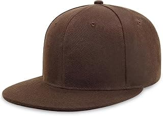 Flat Bill Visor Classic Snapback Hat Blank Adjustable Brim High Top End Trendy Color Style Plain Tone Baseball Cap