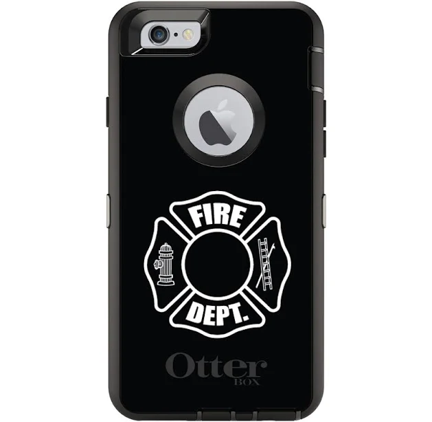 Fire Department OtterBox Defender / Apple iPhone or Samsung Galaxy / Black White / Custom Personalized Monogrammed / Any Color / Any Font