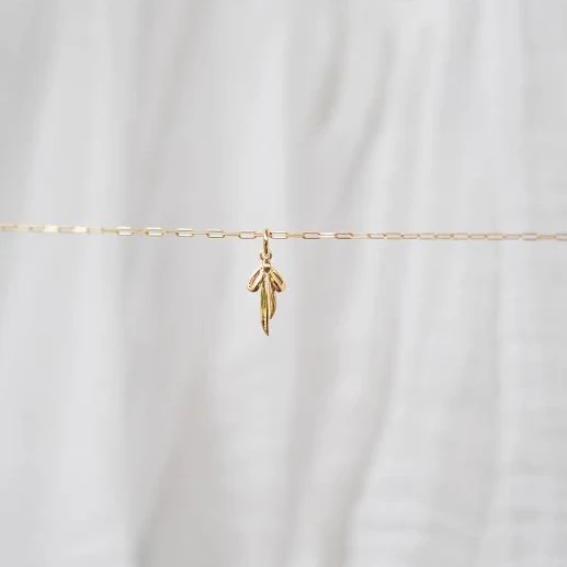 Gold Plated Waterproof Bow Charm Necklace