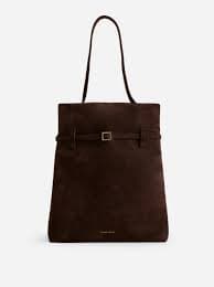 Tote du Jour Deep Brown Suede by Manu Atelier