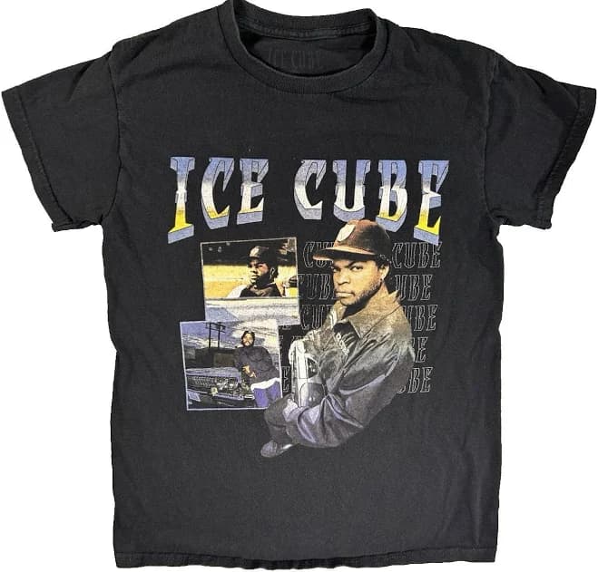 Ice Cube Rap Graphic T-shirt Mens Small Black Hip Hop Streetwear