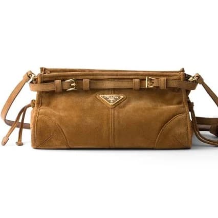 Prada Women's Bonnie Small Suede Shoulder Bag