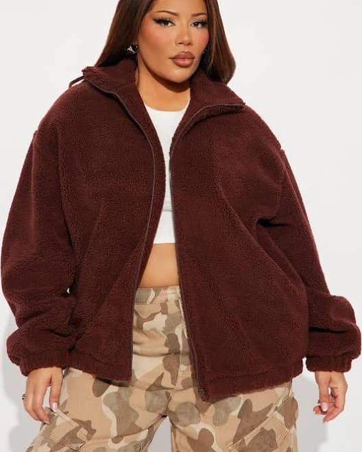 Fashion Nova Women's Cozy in New York Sherpa Jacket