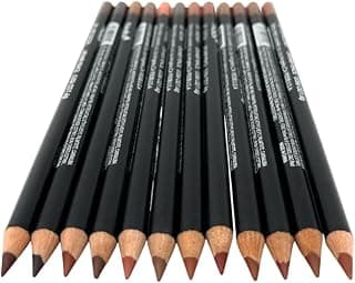 Nabi 12 Colors Wooden Lip Liner Pencil Set, High Pigmented Lip Makeup, Long-wearing, Deep and Rich in Color, 7.5 inches Long Pencil (Brown, 7.5)
