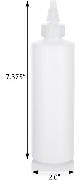 Natural Clear Plastic Squeeze Bottle with White Twist Top Spout (12 Pack)