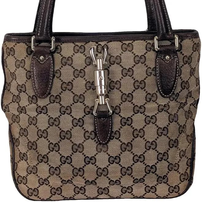 GUCCI Jackie 1961 GG Supreme Canvas Hobo Bag Brown