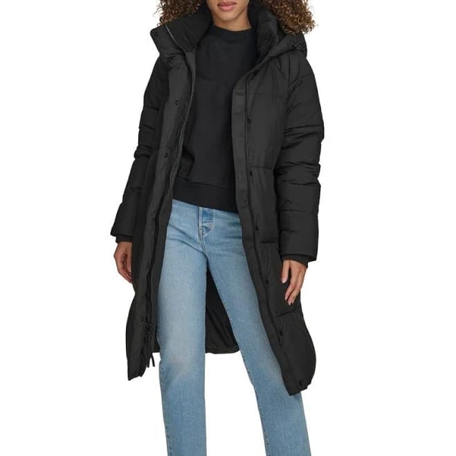 Levi's Women's Mid-Length Water Resistant Hooded Puffer Jacket