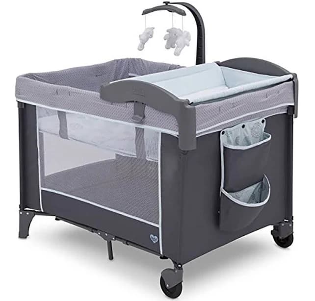 Delta Children LX Deluxe Portable Baby Play Yard With Removable Bassinet and Changing Table