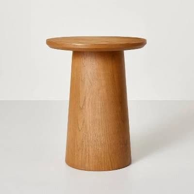 Hearth & Hand with Magnolia Round Wood Pedestal Accent Table
